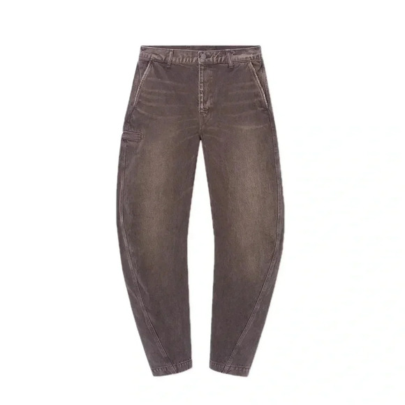 John Elliott NWT Sendai Trouser Barrel Leg Pants in Rodeo Brown Grey Jeans - Picture 2 of 16